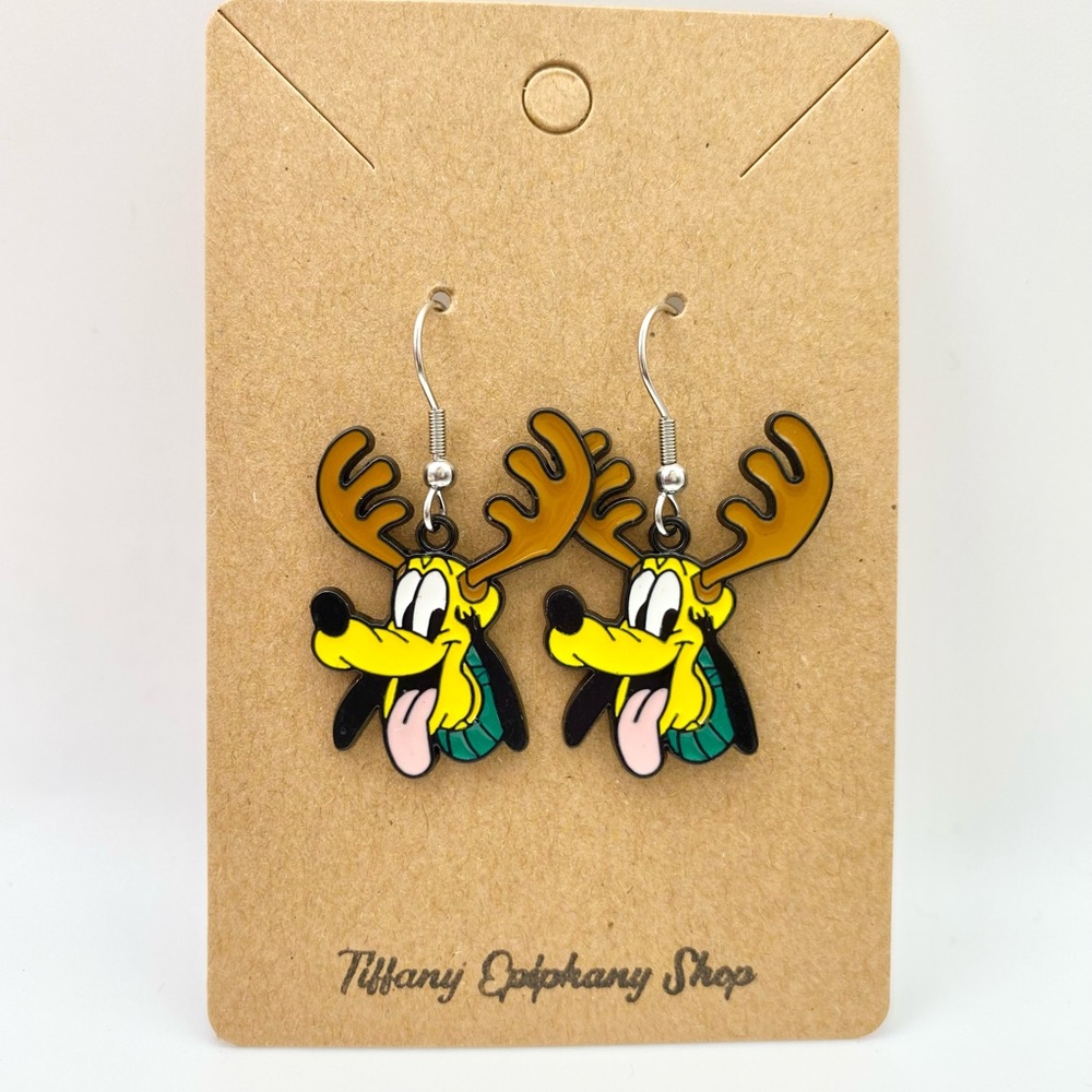 Disney inspired Christmas Pluto earrings handmade NWT